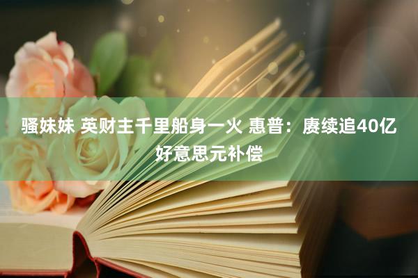 骚妹妹 英财主千里船身一火 惠普：赓续追40亿好意思元补偿