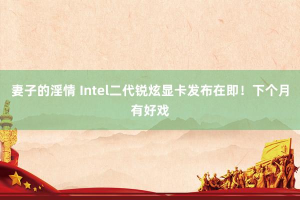 妻子的淫情 Intel二代锐炫显卡发布在即！下个月有好戏