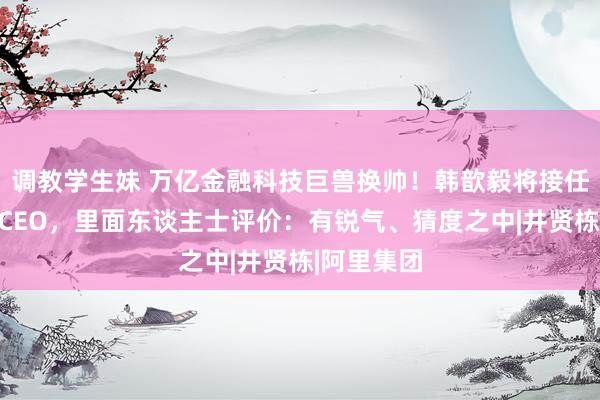 调教学生妹 万亿金融科技巨兽换帅！韩歆毅将接任蚂鸠合团CEO，里面东谈主士评价：有锐气、猜度之中|井贤栋|阿里集团