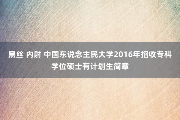 黑丝 内射 中国东说念主民大学2016年招收专科学位硕士有计划生简章